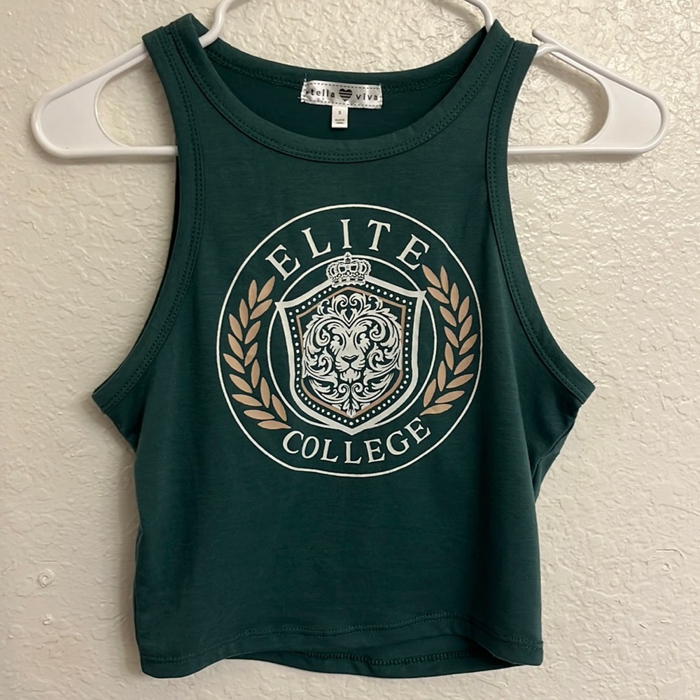 Green Cropped tank
